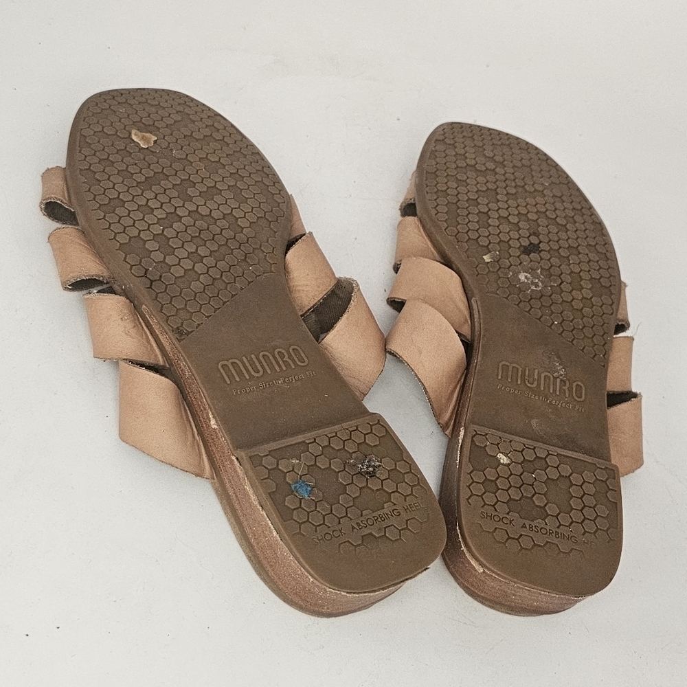Munro Carrera Gladiator Sandal Tan Calf Leather Women’s Size 9.5 Wide - Picture 11 of 12